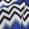1 Yard Linen and Rayon Woven Blue and Black Zig Zags Blues Night Print